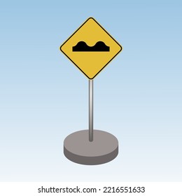 Poor Road Surface Ahead. Vector Illustration