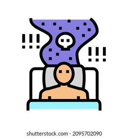 Poor Sleep Habits Color Icon Vector. Poor Sleep Habits Sign. Isolated Symbol Illustration