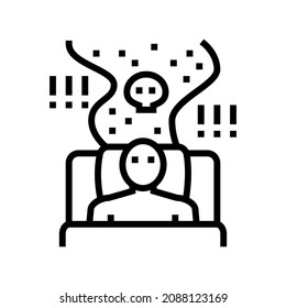 Poor Sleep Habits Line Icon Vector. Poor Sleep Habits Sign. Isolated Contour Symbol Black Illustration