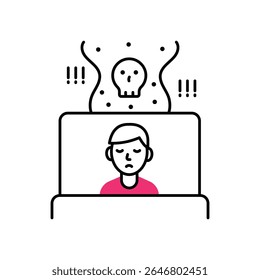 Ícone de estilo de ilustração de contorno Preenchido com Vetor de Suspensão Insatisfatório. Arquivo EPS 10
