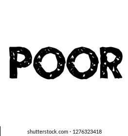 Poor stamp on white background
