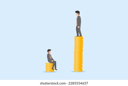 POOR VS RICH. EMPLOYEES VS BOSS. CONCEPT OF SOCIAL GAP. DIFFERENCES IN INCOME AND WEALTH. CONCEPT OF UNFAIRNESS