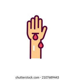 Poor wound healing line icon. Isolated vector element.