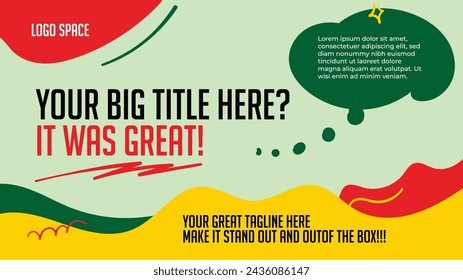 Pop abstract background in a relaxed style with a combination of red, green and yellow