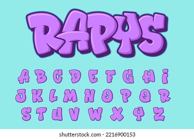 Letras vectoriales de texto de graffitis de alfabeto pop