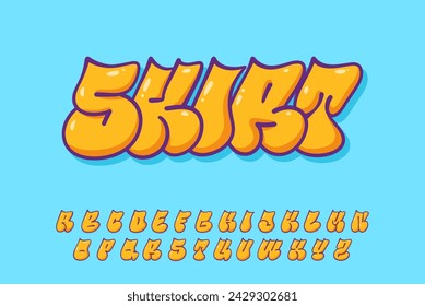 Pop Alphabet Yellow Graffiti text vector Letters