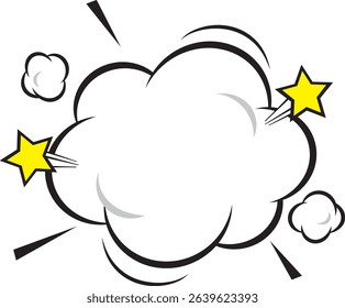Pop American comic book design cloud frame
