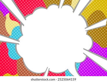 Quadro de fundo de balão de fala em nuvem estilo de quadrinhos pop americano