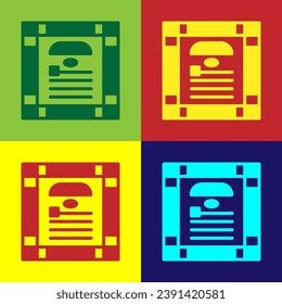 Pop art 26 November india constitution day icon isolated on color background.  Vector