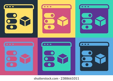 Pop art 3D printer icon isolated on color background. 3d printing.  Vector