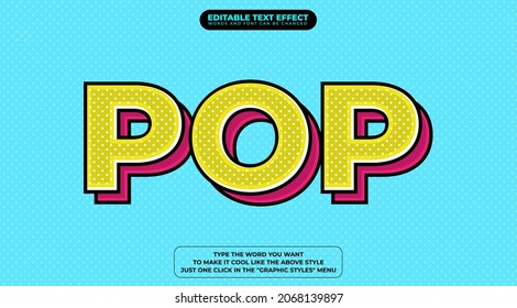 POP Art 3D Text Style Effect Mockup With Editable Text