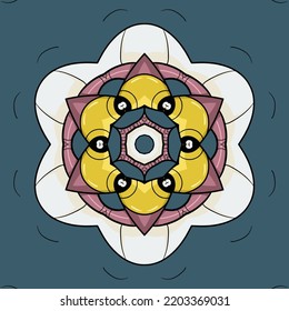 Pop art abstract kaleidoscope background 4. Design business template. Wedding invitation card. 