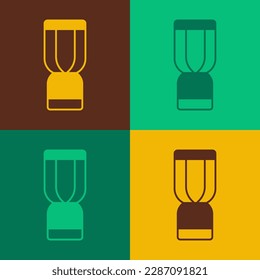 Pop art African djembe drum icon isolated on color background. Musical instrument.  Vector