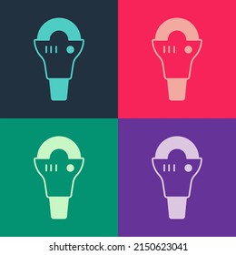 Pop art Angle grinder icon isolated on color background. Vector