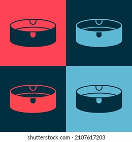 Pop art Ashtray icon isolated on color background.  Vector