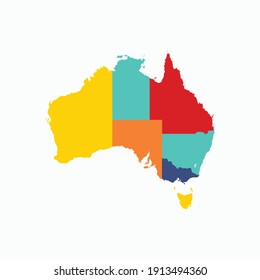 pop art of australia map, editable eps 10