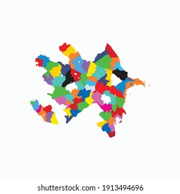 pop art of azerbaijan map, editable eps 10