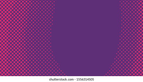 Pop art background abstract creative vector comics style blank layout template with clouds beams and isolated dots pattern. For sale banner, empty polka bubble, illustration for comic book design. 