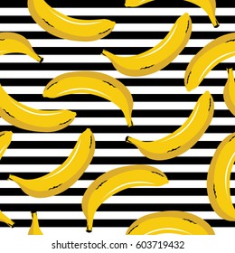 pop art  background with bananas