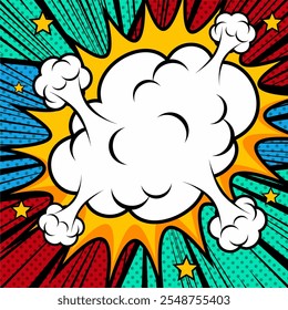 Fondo de arte Pop con globos en blanco