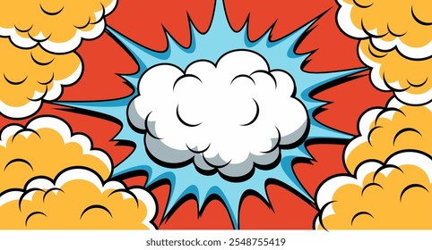 Fondo de arte Pop con globos en blanco