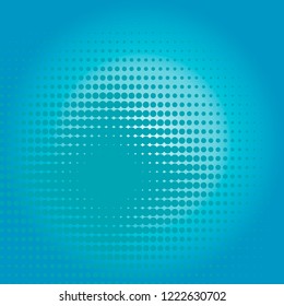 Pop art background, blue background halftone, dot. Vector illustration