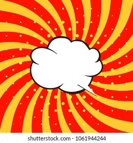 Pop art background. Bright animated background with wavy rays for text. Vector illustration.
