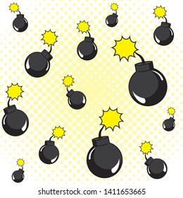 Pop art background cartoons pattern