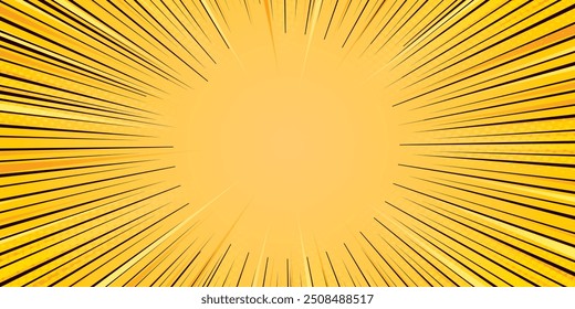 Fondo de arte Pop. Patrón cómico con estallido estelar y semitono. Efecto sunburst retro de dibujos animados con puntos. Anuncio amarillo. Textura de Antiguas sunshine. Ilustración vectorial.