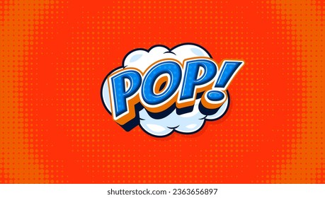 pop art background with dot halftone on red
