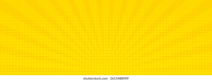 Pop Art. Background with dots. Yellow comic background. Cartoon funny retro pattern. Vector illustration