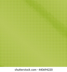 Pop Art Background, Green Dots on a Light Green Background, Halftone , Retro Style, Vector Illustration 