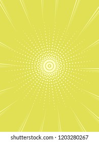 Pop art background in green. rays of the sun, a point. Imitation of comics style. Vector illustration.