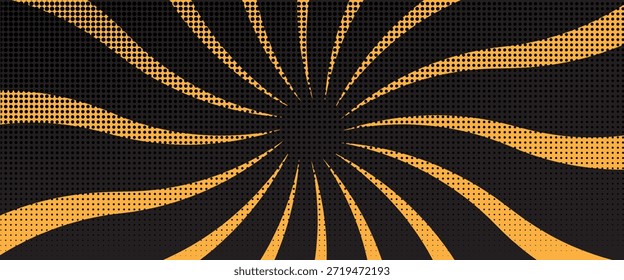 Fondo de arte Pop con semitonos, rayos y puntos. Diseño moderno en colores de tendencia 2021. 
