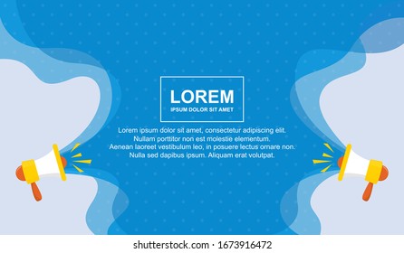 Pop art background with liquid style and blank space. Illustration vector design of speaker with blue liquid background and halftone dot