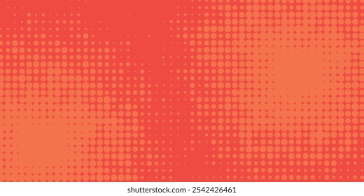 Pop de arte de fondo de color naranja y rojo punto haltone estilo retro Vector ilustración Full HD