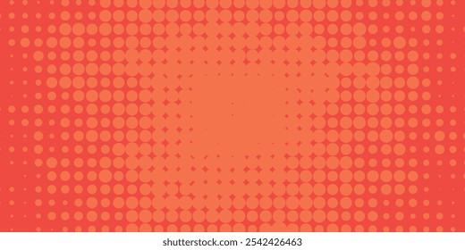 Pop Art Hintergrund orange und rote Farbe Punkt haltone Retro-Stil Vektorgrafik voll hd