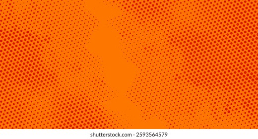 Pop art background orange and red color dot haltone retro style orange