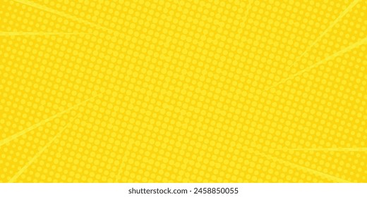 Pop art background. Pattern yellow colored. Comic sunbeam background. Vector illustration. 