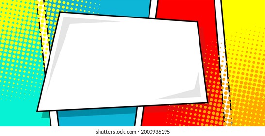 Pop Art background with place for text. Comic book frame. Cartoon retro vector illustration drawing for advertising.