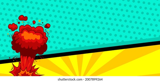 Pop Art background with place for text. Comic book frame. Cartoon retro vector illustration drawing for advertising.
