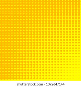 Pop art background to the point. Go from yellow to orange, the effect of the sun vector