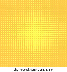 Pop art background to the point. Go from yellow to orange, the effect of the sun vector