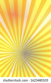 Pop art background. Points and rays. Vector illustration