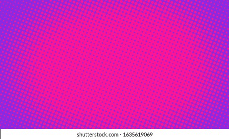 Pop art background with polka dots halftone destign in pink and magenta colors, vector illustration in retro comic style