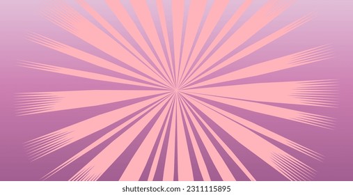 Pop art background for poster or book in blue color. Radial rays backdrop with halftone effect in comics style design. Hexagon style, abstract liquid styleand mozaic style