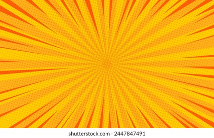 Pop art background for poster or book in light orange color. flat comics style design with halftone dots.