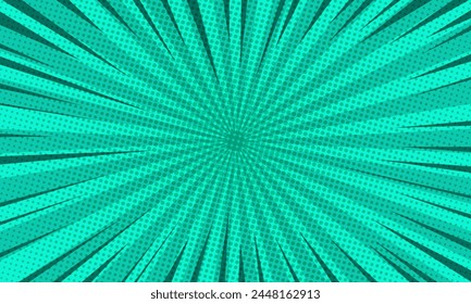 Pop art background for poster or book in light green color. flat comics style design with halftone dots.