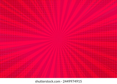 Pop art background for poster or book in light red color. flat comics style design with halftone dots.