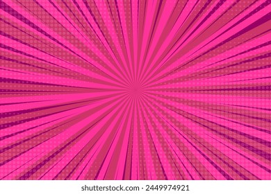 Pop art background for poster or book in light pink color. flat comics style design with halftone dots.